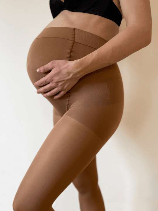 Priser på Støttestrømpebukser til gravide, beige, microfiber, SupCare - X-large