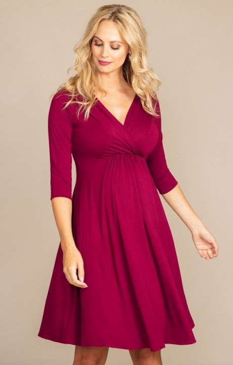 Priser på Willow kjole til gravid fra Tiffany Rose (burgundy) - 1