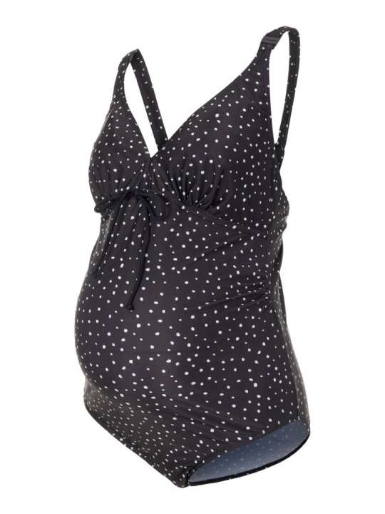 Priser på Mamalicious 2-i-1 vente- og amme-badedragt, sort med hvide prikker, MLRussel - XL