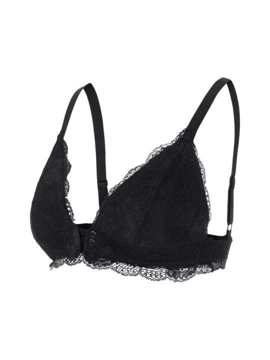Priser på Mamalicious graviditets- og amme-bh med blonder, sort, MLZENINA - XL