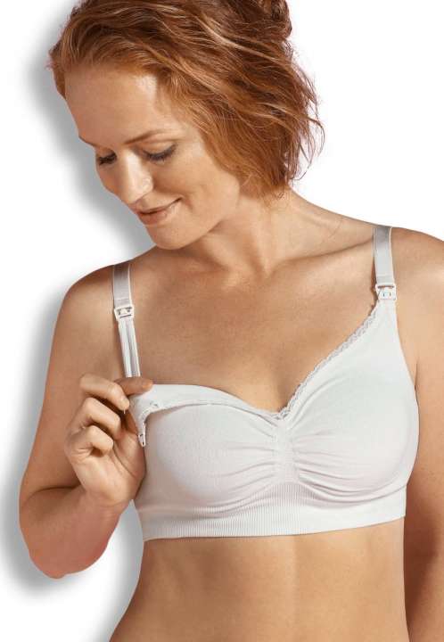 Priser på Carriwell økologisk graviditets- og amme-BH (Organic seamless), Hvid - x-large